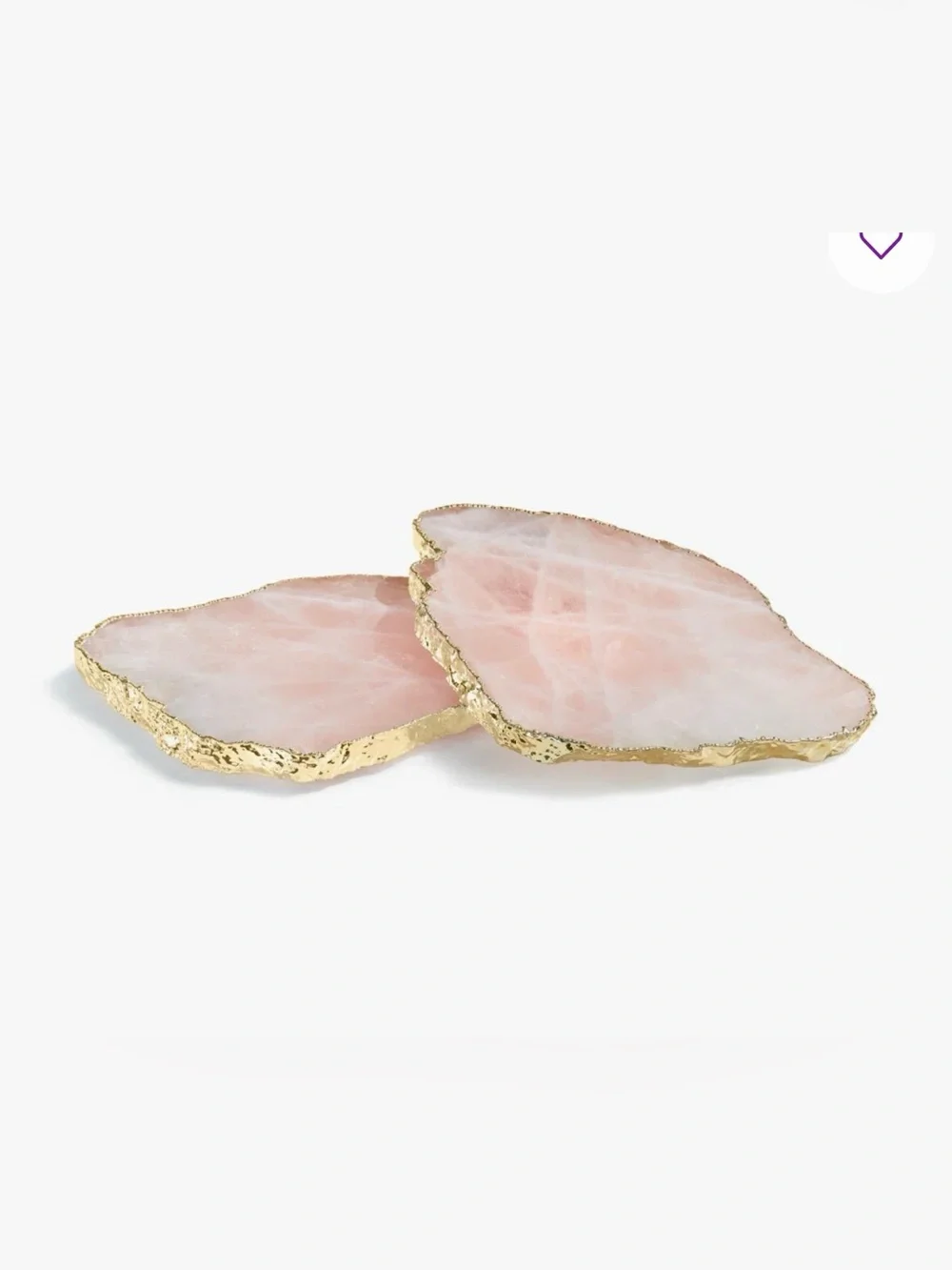 Anna of New York Rose Quartz Gold-Trim Coasters - Set of 2